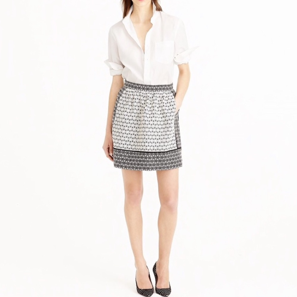 J. Crew Textured Block Print Skirt Size 8 - image 2